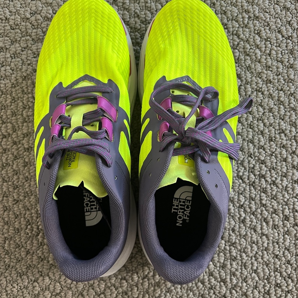 North Face VECTIV running Sneakers neon yellow and purple women’s size 8